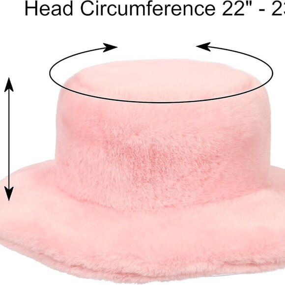 Women's Faux Fur Bucket Hat Snakeskin Print Winter Warm Cap Fisherman Style - Picture 3 of 6